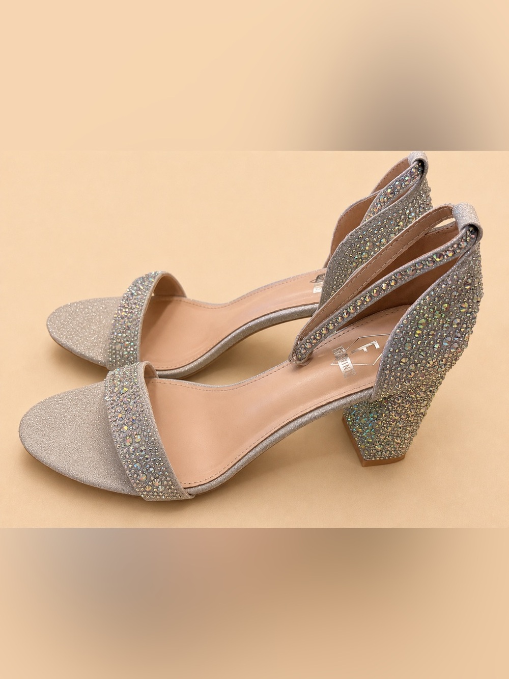 Ferwind Sparkly High Heel Clavel Sandals Size 41 Size 9 1/2